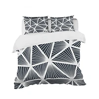 Designart 'Black & White Geometric Decorative Pattern' Modern Bedding Set
