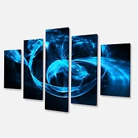 Designart - Fractal 3D Circled Blue Waves