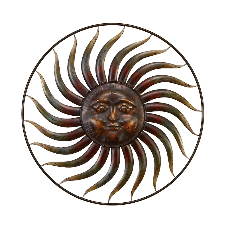 Brown Sun Metal Rustic Wall Decor