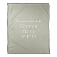 50" x 60" Sage Happiness Blooms From Within Coral Fleece Throw Blanket