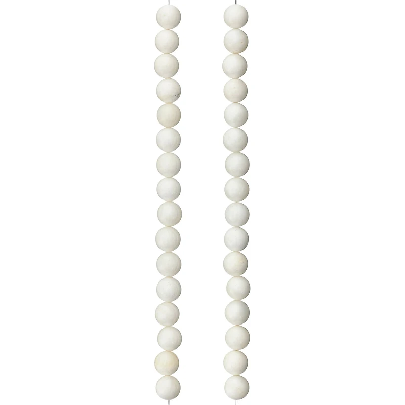 White Shell Round Beads, 8mm by Bead Landing™