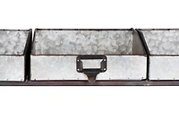 Hello Honey® 46" Rustic Farmhouse Galvanized Metal 4-Tier Cart with 6 Storage Bins