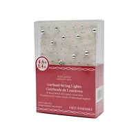 15ct. Warm White LED Metallic Silver Bead Garland String Lights on Silver Wire by Ashland®