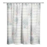 Shell Panels on Stripes Shower Curtain
