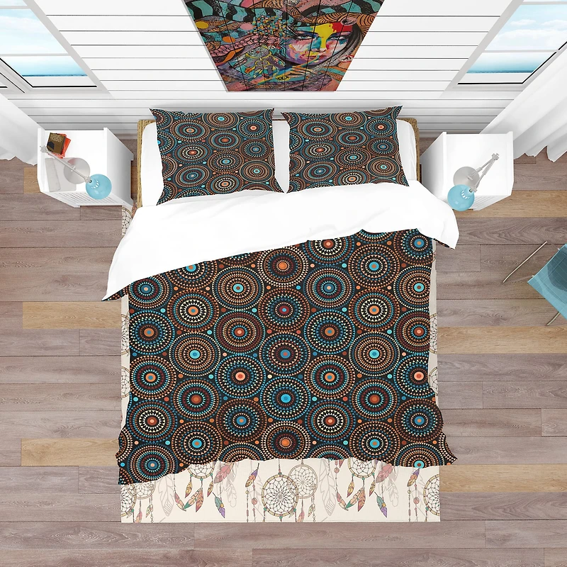 Designart 'Ethnic Geometric Pattern' Bohemian & Eclectic Bedding Set