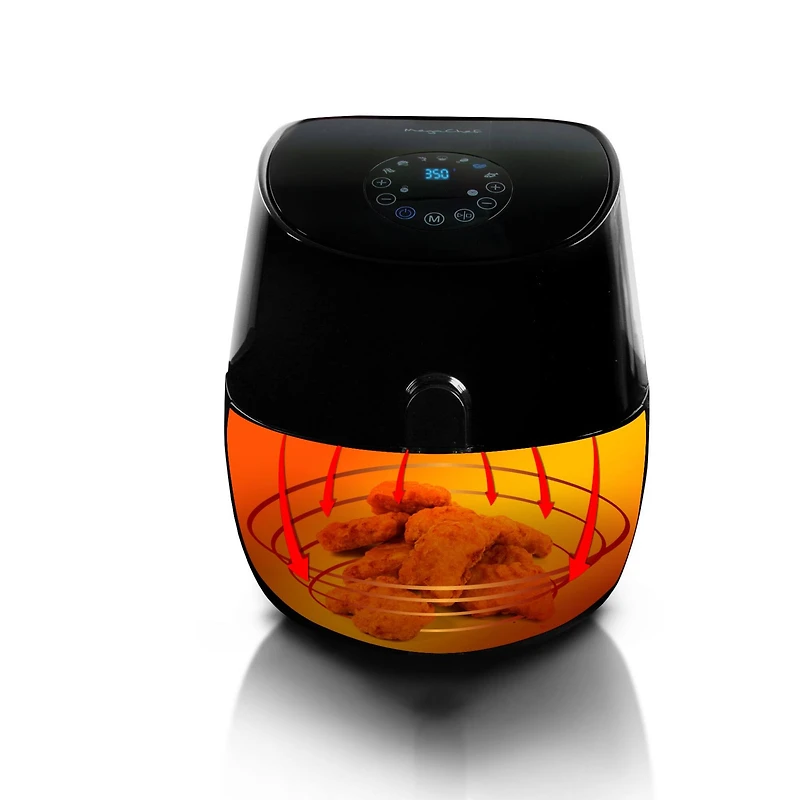 MegaChef 3.5qt. Sleek Black Airfryer & Multicooker With 7 Pre-programmed Settings