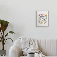 Stupell Industries Faith Love Family Quote Traditional Floral Wreath in Gray Frame Wall Art