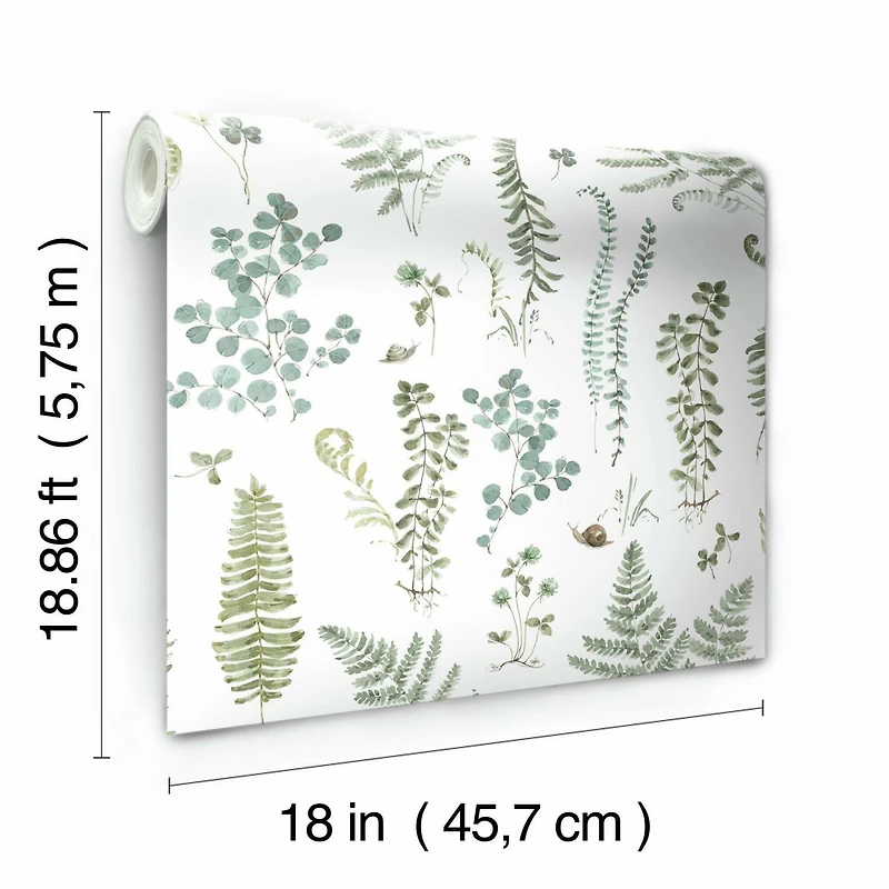 RoomMates White Fern Study Peel & Stick Wallpaper