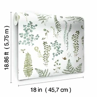 RoomMates White Fern Study Peel & Stick Wallpaper