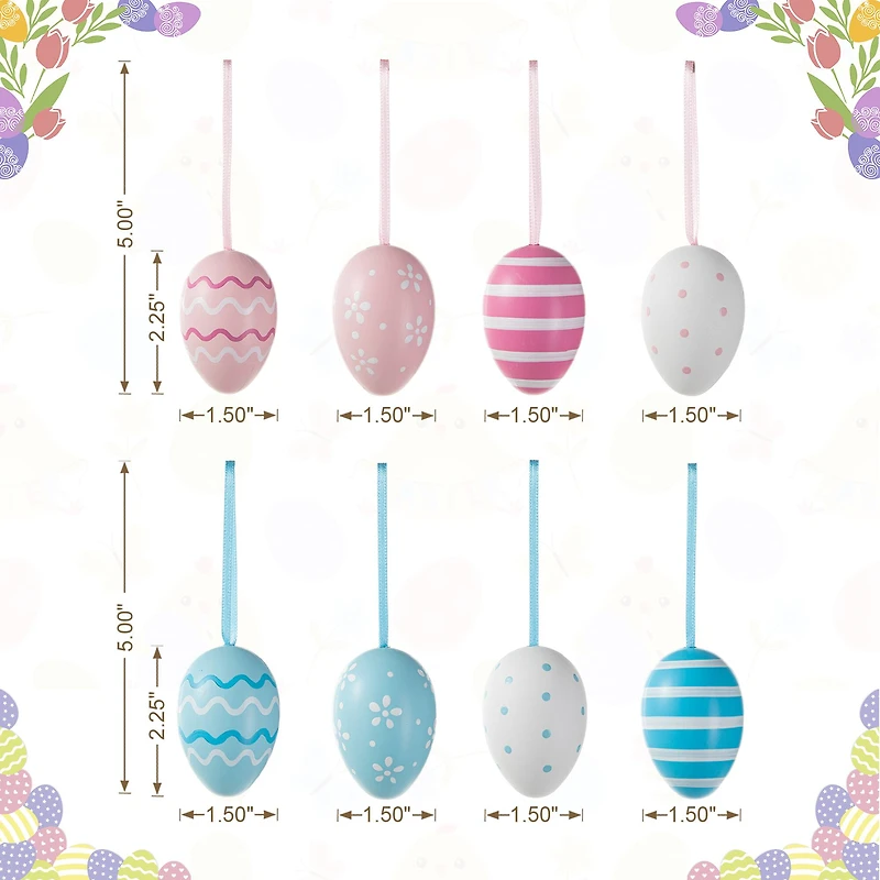 Glitzhome® Blue & Pink Easter Plastic Eggs, 24ct.