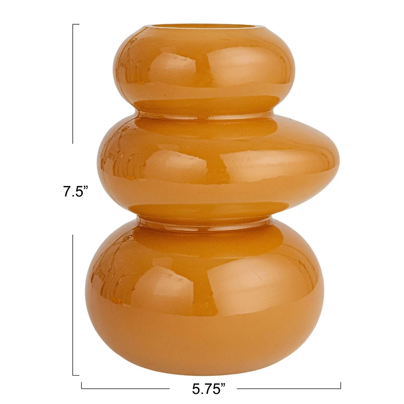Hello Honey® 7.5" Caramel Brown Natural Elegance Glass Vase