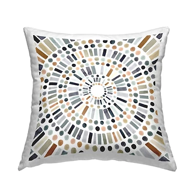 Stupell Industries Bold Rustic Abstract Mosaic Circle Pattern Illustration  Throw Pillow 18" x 18"