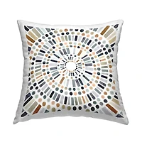 Stupell Industries Bold Rustic Abstract Mosaic Circle Pattern Illustration  Throw Pillow 18" x 18"
