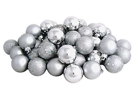 96ct. 1.5" Silver Splendor Shatterproof 4-Finish Christmas Ball Ornaments