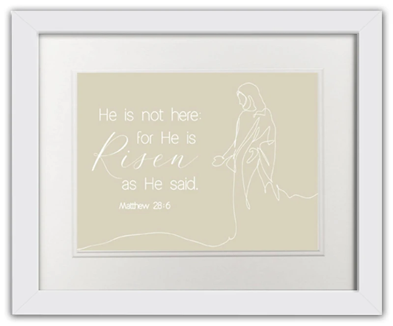 Risen Bible Jesus 4 11" x 14" White Framed Print Under Plexiglass