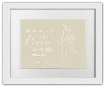 Risen Bible Jesus 4 11" x 14" White Framed Print Under Plexiglass