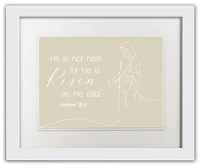 Risen Bible Jesus 4 11" x 14" White Framed Print Under Plexiglass
