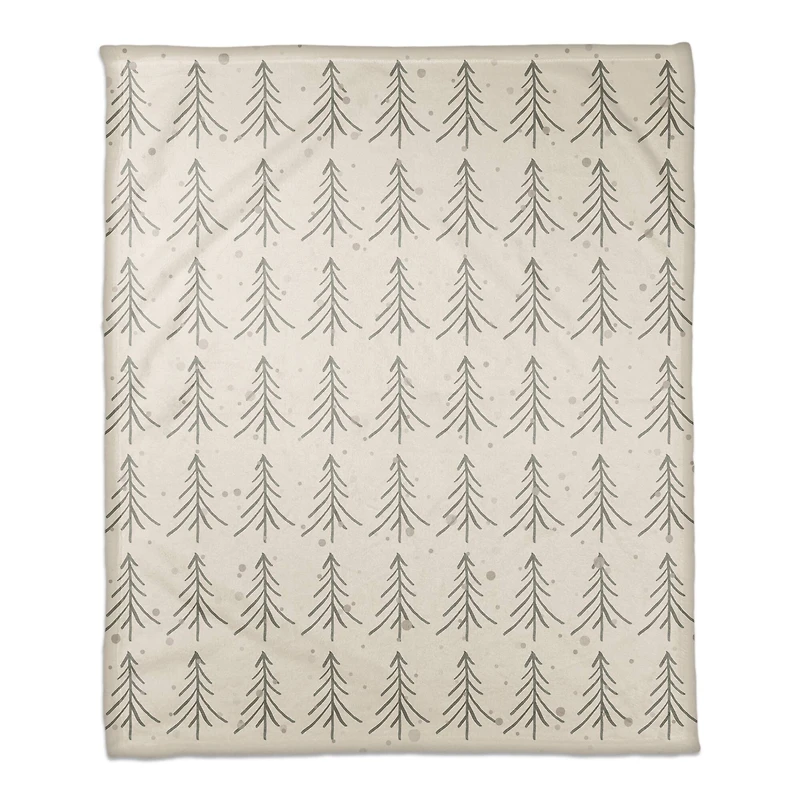 Tree Winter Snow 50x60 Coral Fleece Blanket