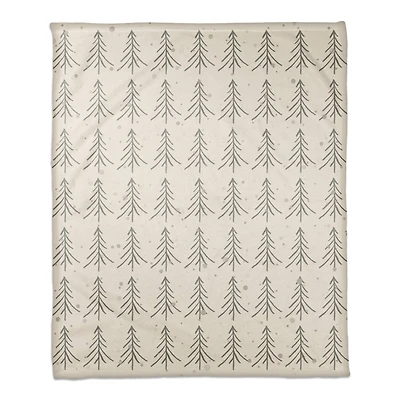 Tree Winter Snow 50x60 Coral Fleece Blanket