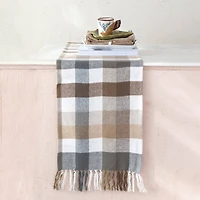 Hello Honey® 72" Plaid Brushed Cotton Flannel Table Runner with Fringe
