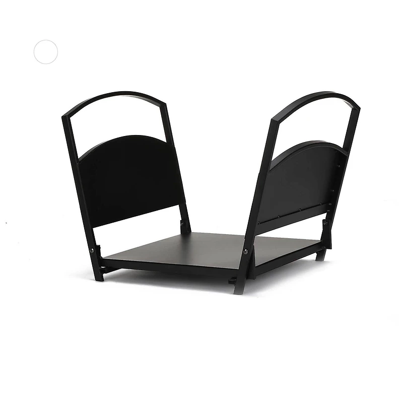 Mind Reader Black Fireplace Firewood Storage Durable Metal Collapsible Stand