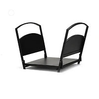 Mind Reader Black Fireplace Firewood Storage Durable Metal Collapsible Stand