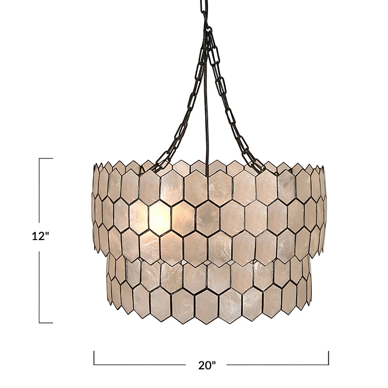 Hello Honey® Capiz 2-Tier Honeycomb Chandelier