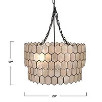 Hello Honey® Capiz 2-Tier Honeycomb Chandelier
