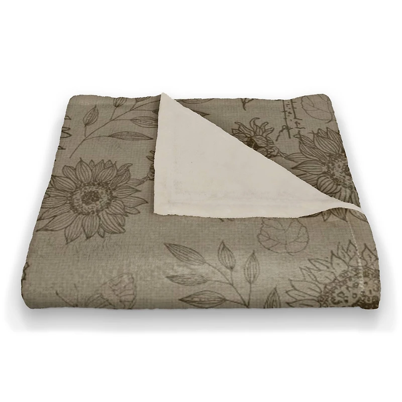 Sunflower Icons Coral Fleece Blanket