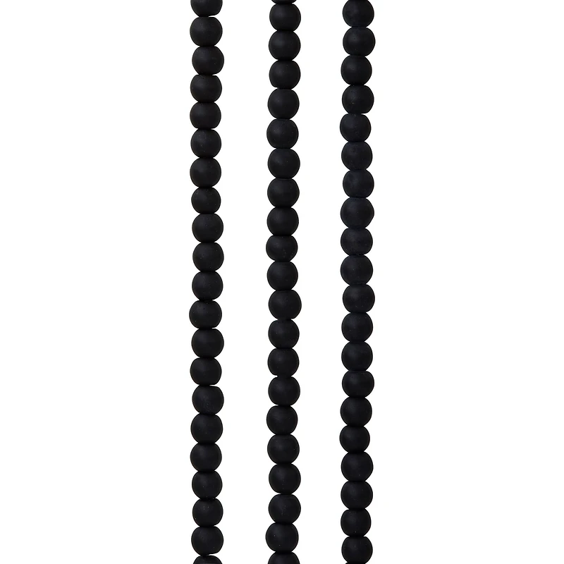 Matte Black Glass Round Beads, 4mm by Bead Landing™