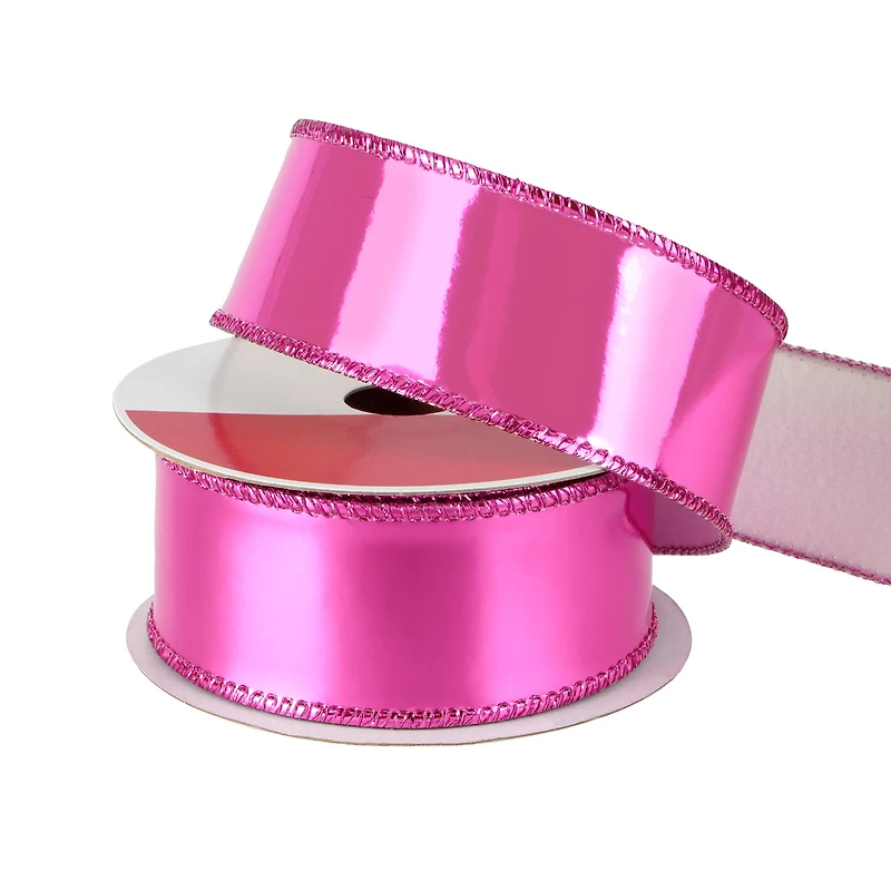 1.5" x 15ft. Hot Pink Wired Vinyl Ribbon by Celebrate It®