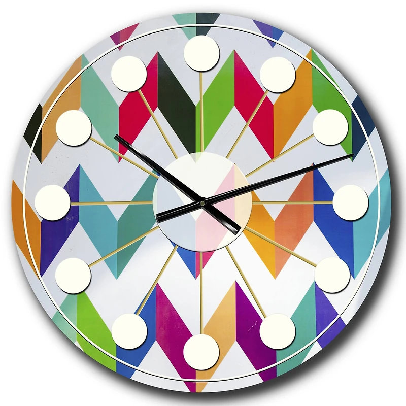 Designart Geometrical Retro Design III Mid-Century Modern Wall Clock