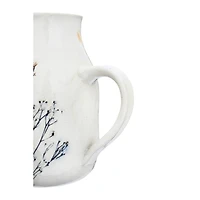 Hello Honey® 32oz. Floral Reactive Crackle Glaze Stoneware Debossed Pitcher