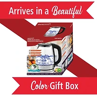 Brentwood 1.79qt. Cordless Digital Glass Electric Kettle with 6 Precise Temperature Presets and Swivel Base