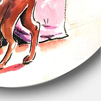 Designart - Brown Dog Looking Under the Bed