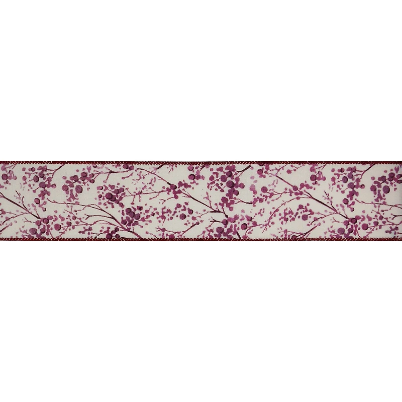 2.5" x 5yd. Purple Berry Wired Faux Linen Ribbon by Celebrate It® Blush Romance