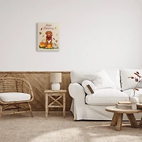 Stupell Industries Happy Thanksgiving Pumpkins Dog Canvas Wall Art