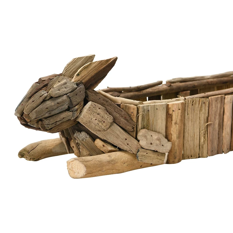 19.5" Driftwood Rabbit Planter