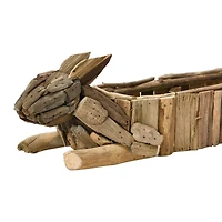 19.5" Driftwood Rabbit Planter