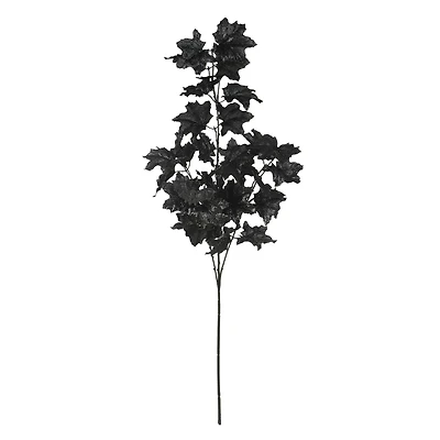 32" Black Glitter Maple Leaves Stem by Ashland®
