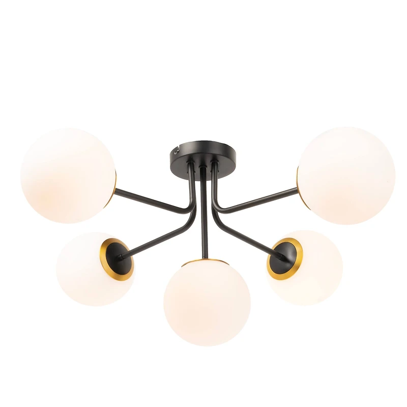 Hello Honey® 27.5" Sputnik Semi-Flush Mount Opal Glass Ceiling Light