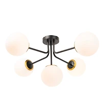 Hello Honey® 27.5" Sputnik Semi-Flush Mount Opal Glass Ceiling Light