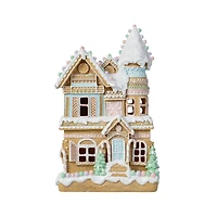 Glitzhome® 11.75" Christmas Macaron Resin Village Table Decor