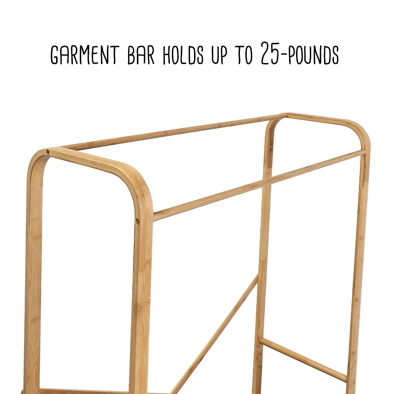 Honey Can Do Bamboo & Canvas Garment Rack