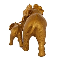 10" Gold Eclectic Elephant Sculpture