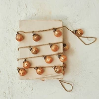 Hello Honey® 6ft. Apricot Embossed Mercury Glass Ball Ornament Garland on Jute String