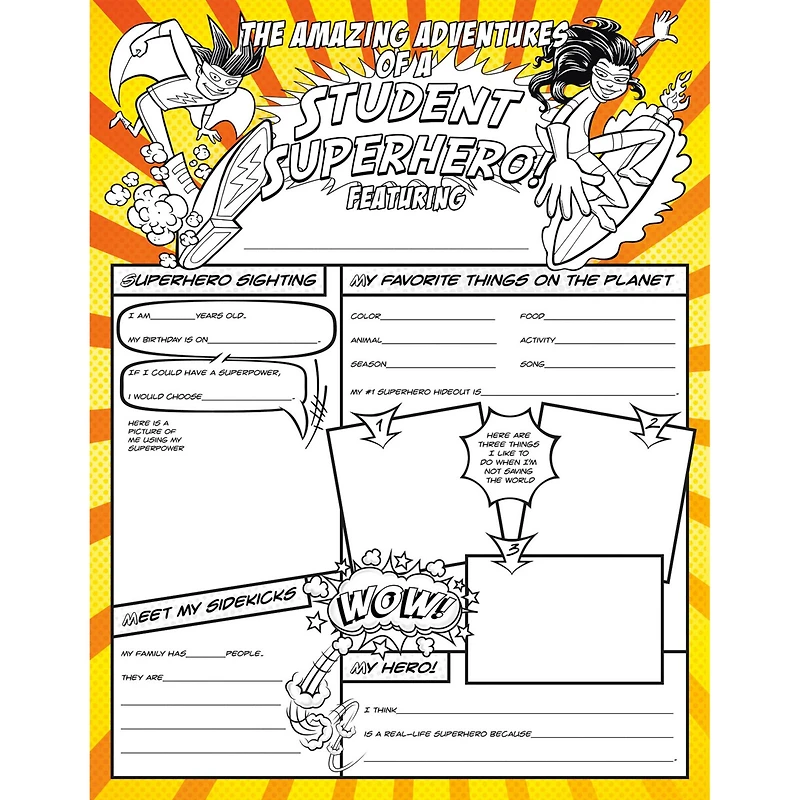 North Star Teacher Resources Fill Me In: Student Superhero, 32ct.