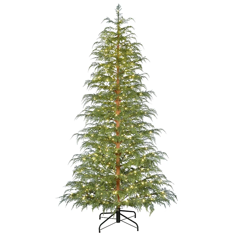 7.5ft. Pre-Lit Cypress Artificial Christmas Tree, Warm White LED Lights