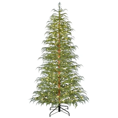 7.5ft. Pre-Lit Cypress Artificial Christmas Tree, Warm White LED Lights