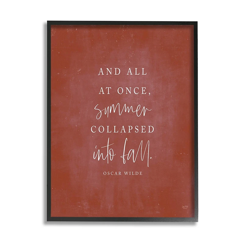 Stupell Industries Oscar Wilde Fall Quote Framed Giclee Art